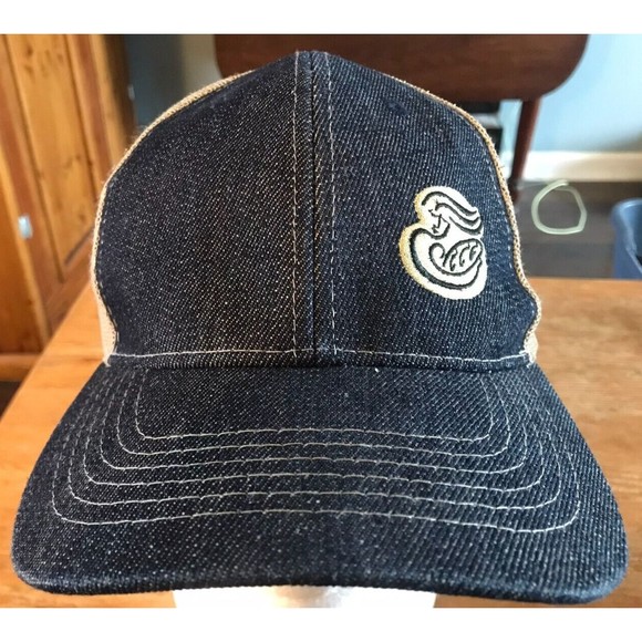 Panera Baseball Hat Denim Trucker Mesh Employee Uniform Cap Restaurant Worker - Picture 1 of 7